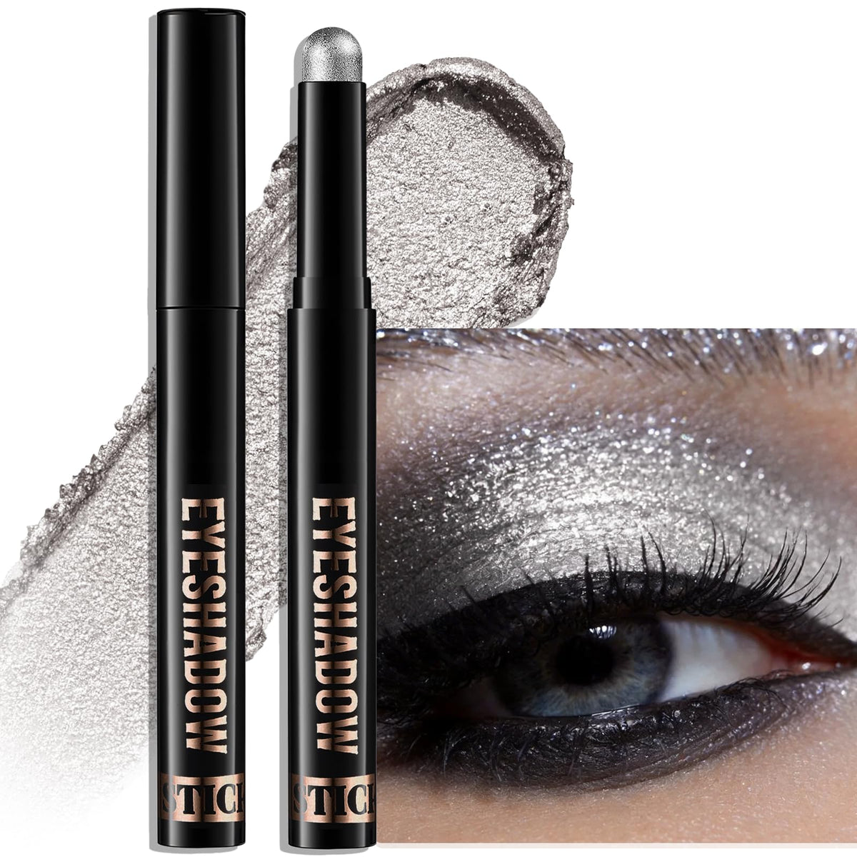 Eyeshadow Stick Light Taupe, Matte Cream Eye Shadow Stick Waterproof Nude Neutral Eyeliner Brightener Pencil Crayon Long-Lasting Eye Highlighter Makeup for Older Women Easy to Use High Pigmented