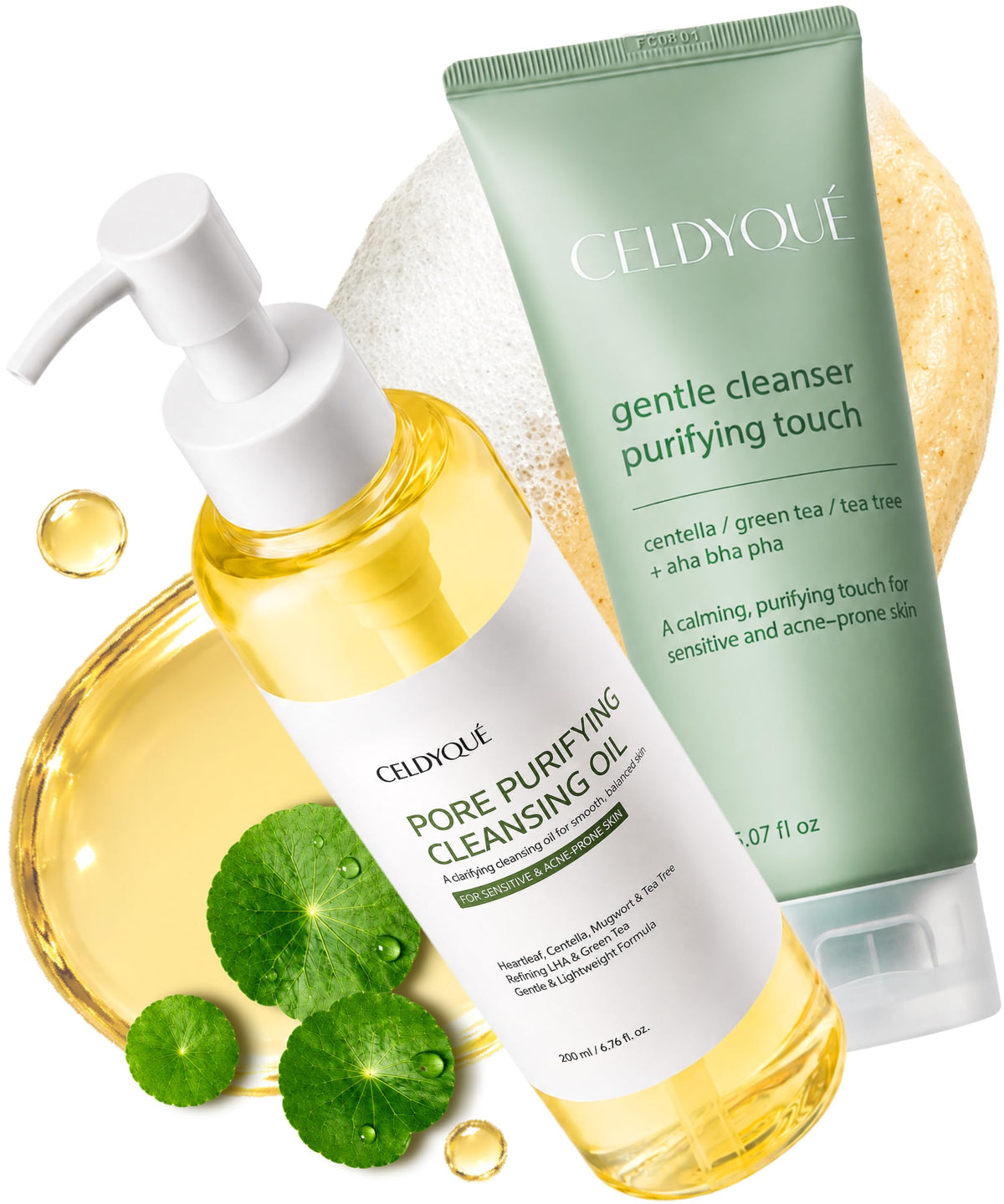 Korean Cleansing Oil Makeup Remover w/ LHA Centella Tea Tree Heartleaf Murwort & Green Tea | Lightweight Deep Pore Cleaner for Blackheads Sebum Waterproof Sunscreen & Sensitive Acne-Prone Skin 6.7 Oz
