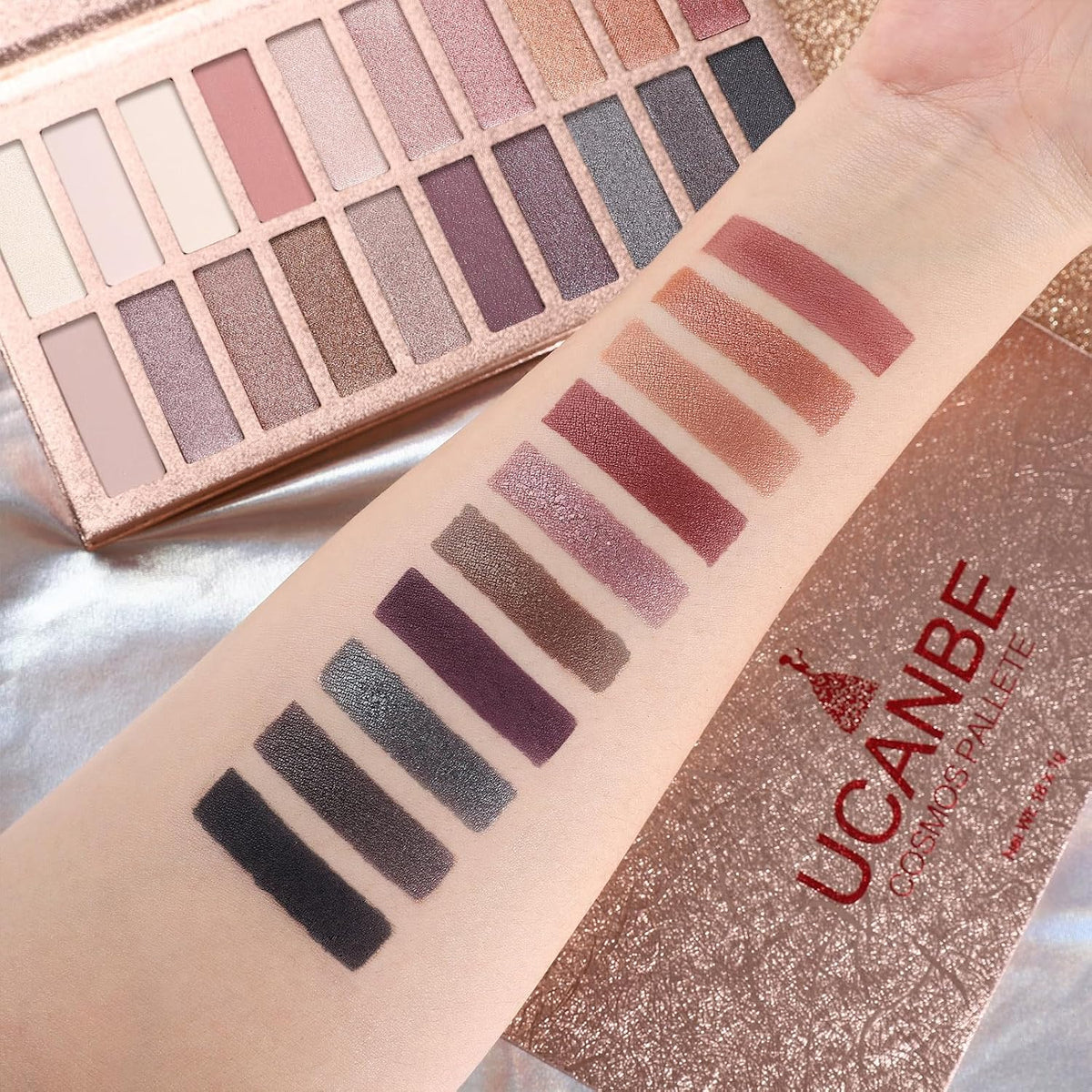 UCANBE 20 Colors Nude Eyeshadow Palette, High Pigmented Shimmer Matte Metallic Eye Shadow Pallets, Long Lasting Blendable Neutral Smokey Warm Bronze Eye Makeup