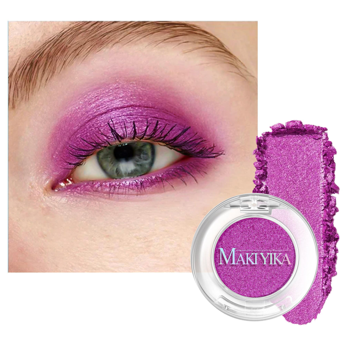 MAKI YIKA Black Grey Smokey Eyeshadow Matte Black White Gray Silver Smoky