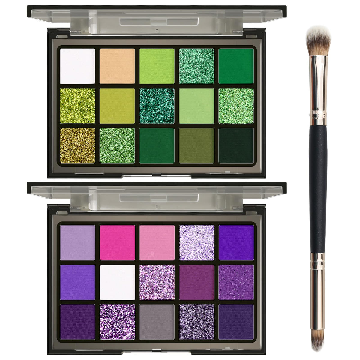 UCANBE Purple Eyeshadow Makeup Palette, 15 Colors Dark Smokey Shimmer Matte Metallic Glitter Eye Shadow Pallet, Violet Lavender Pink Make Up Kit for Cosplay Halloween Ursula Witch Costume Parties