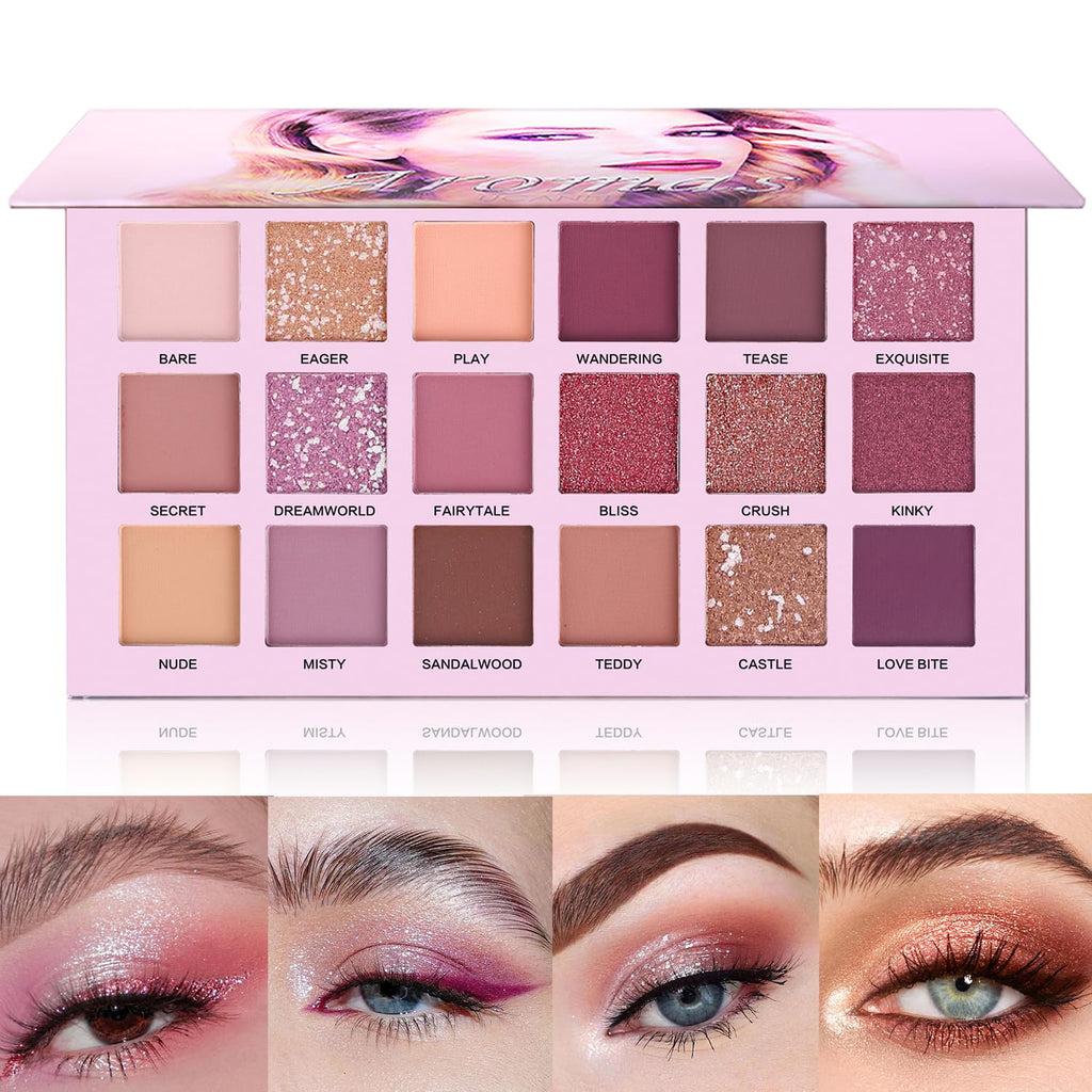 UCANBE 20 Colors Nude Eyeshadow Palette, High Pigmented Shimmer Matte Metallic Eye Shadow Pallets, Long Lasting Blendable Neutral Smokey Warm Bronze Eye Makeup