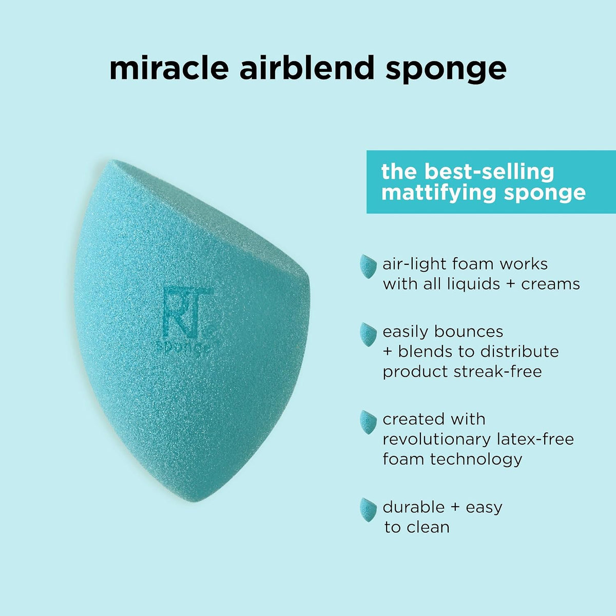 Real Techniques Miracle Mattifying Makeup Sponge Duo for Foundation