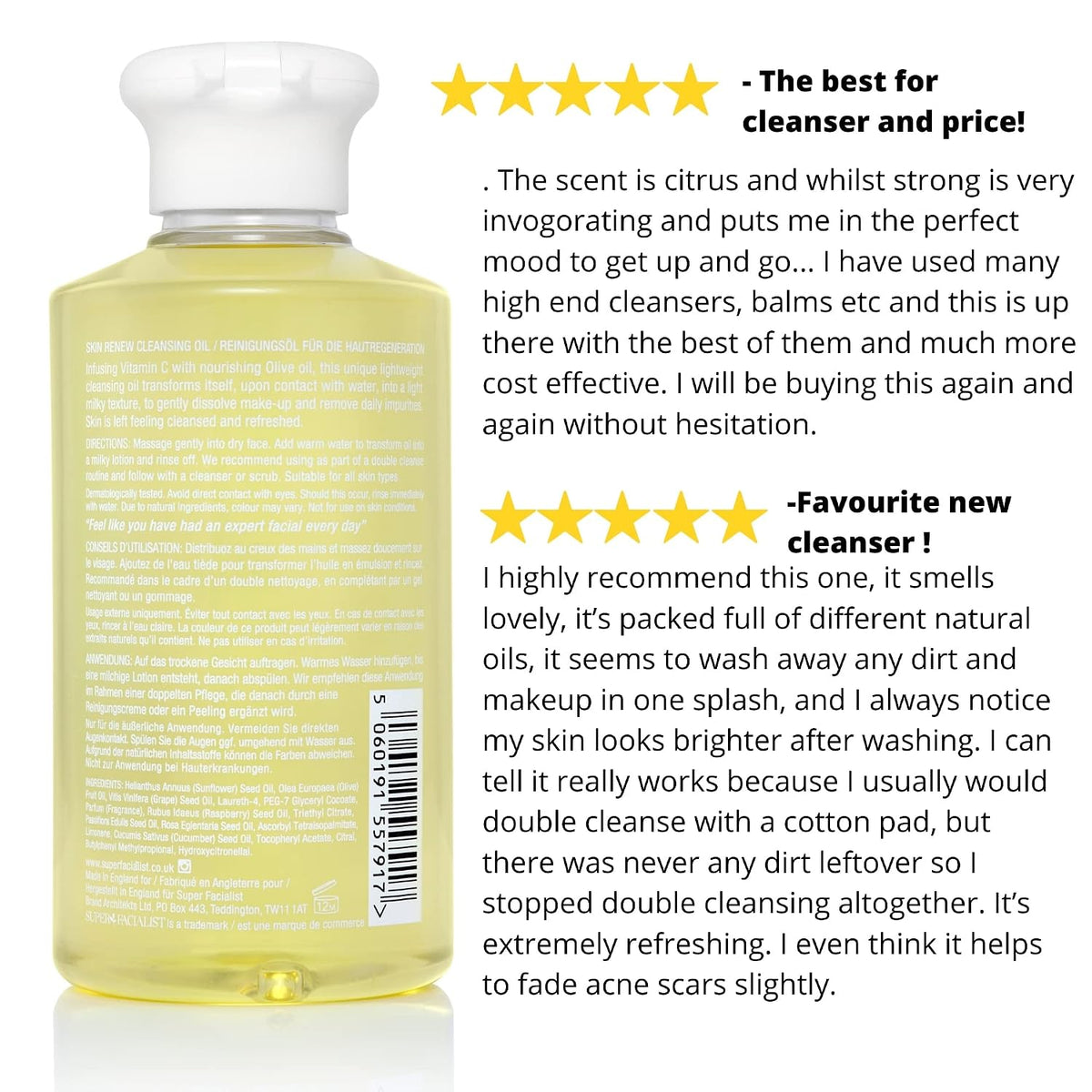 Super Facialist Cleansing Oil - Face Wash and Makeup Remover - 6.8 oz