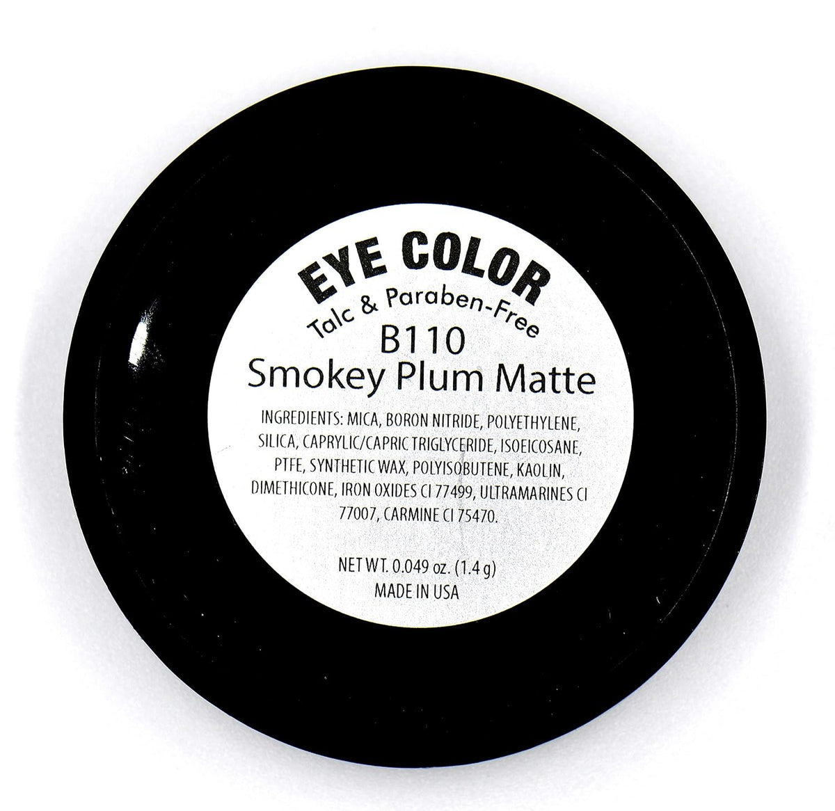 Pure Ziva Smokey Plum Dark Purple Violet Brown Matte Opaque Pressed Powder Single Eyeshadow; Talc, Paraben & Cruelty Free