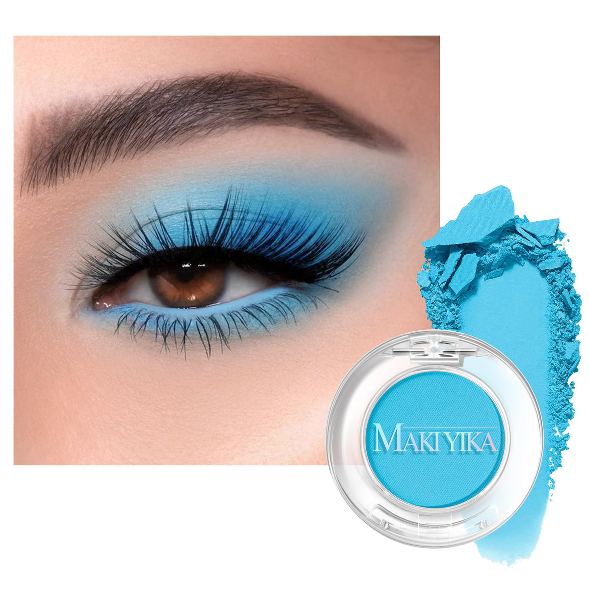 MAKI YIKA Black Grey Smokey Eyeshadow Matte Black White Gray Silver Smoky