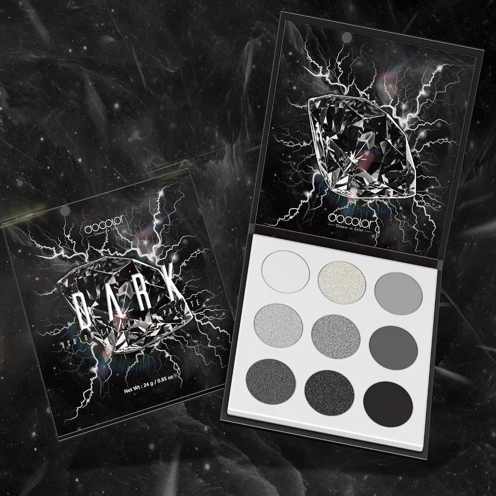 docolor Eyeshadow Palette 9 Colors Black Eyeshadow Gemstone Shadow Palette Highly Pigmented Mattes Shimmers Naked Smokey Glitter Cream Colorful Powder Blendable Long Lasting Waterproof Makeup Palette