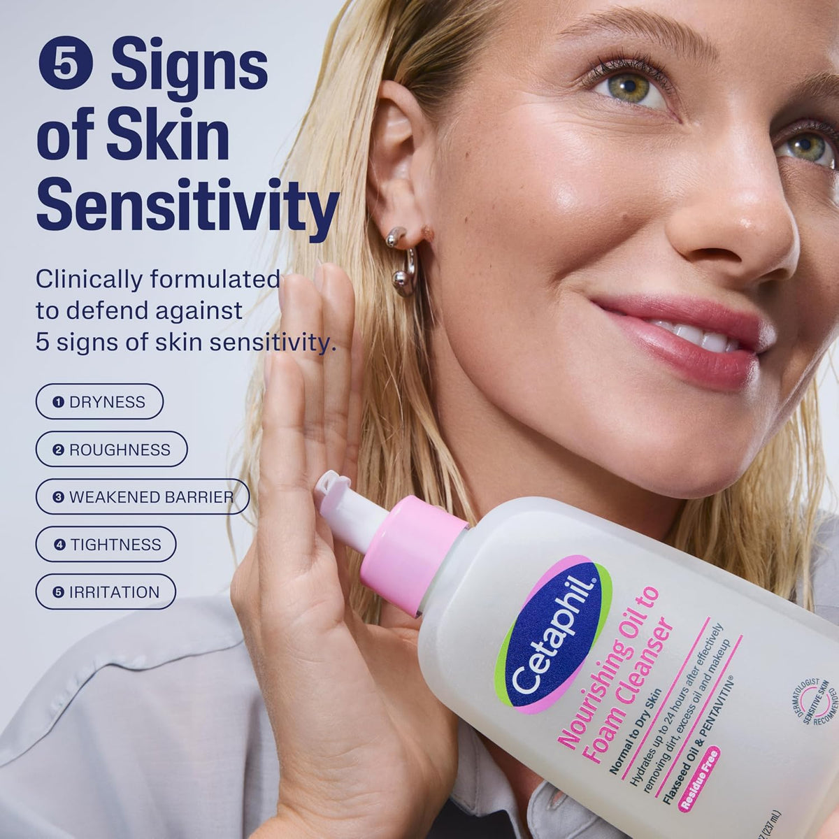 Cetaphil Nourishing Oil to Foam Facial Cleanser, Dry Skin, 8oz