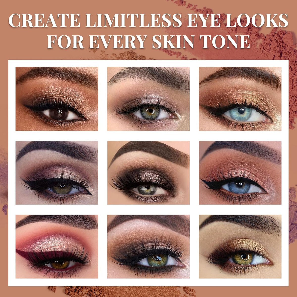 UCANBE 20 Colors Nude Eyeshadow Palette, High Pigmented Shimmer Matte Metallic Eye Shadow Pallets, Long Lasting Blendable Neutral Smokey Warm Bronze Eye Makeup