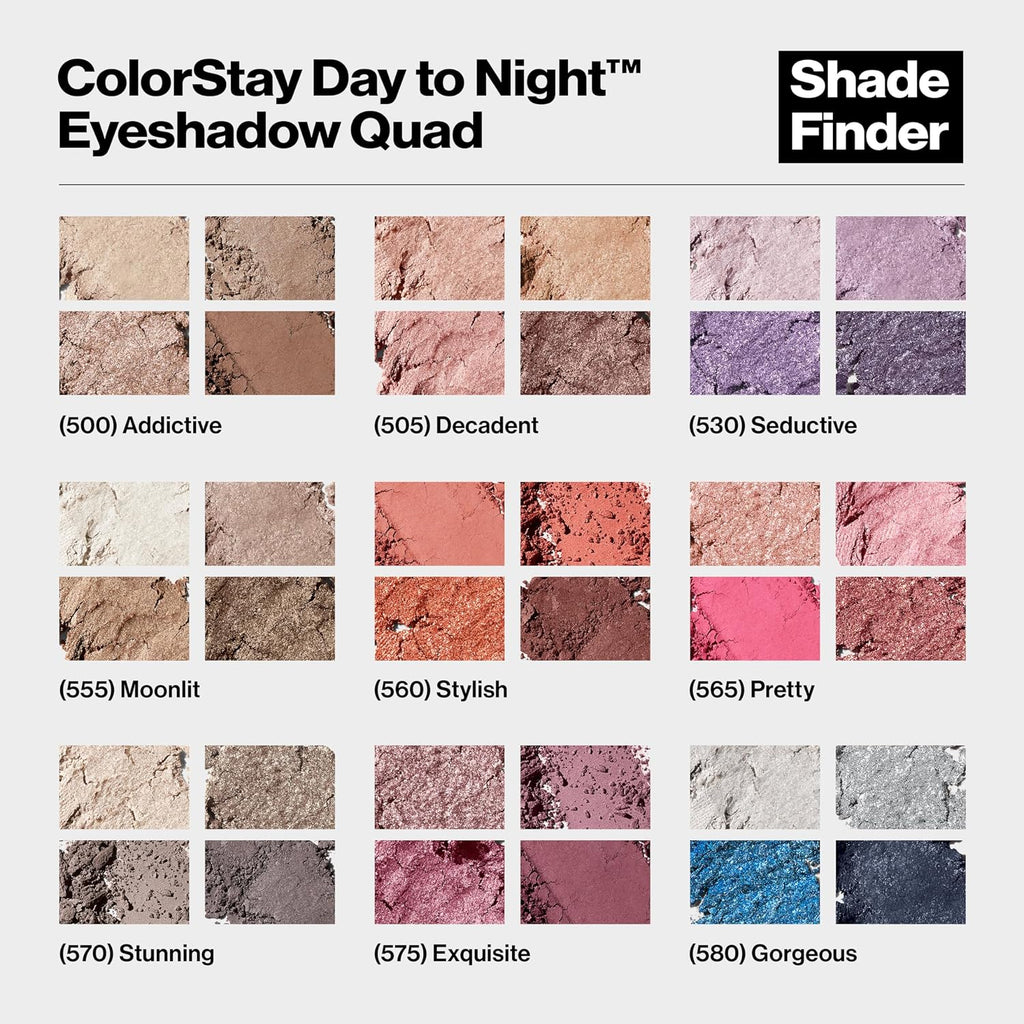 Revlon ColorStay Day to Night Eyeshadow Quad, 505 Decadent, 0.16 oz