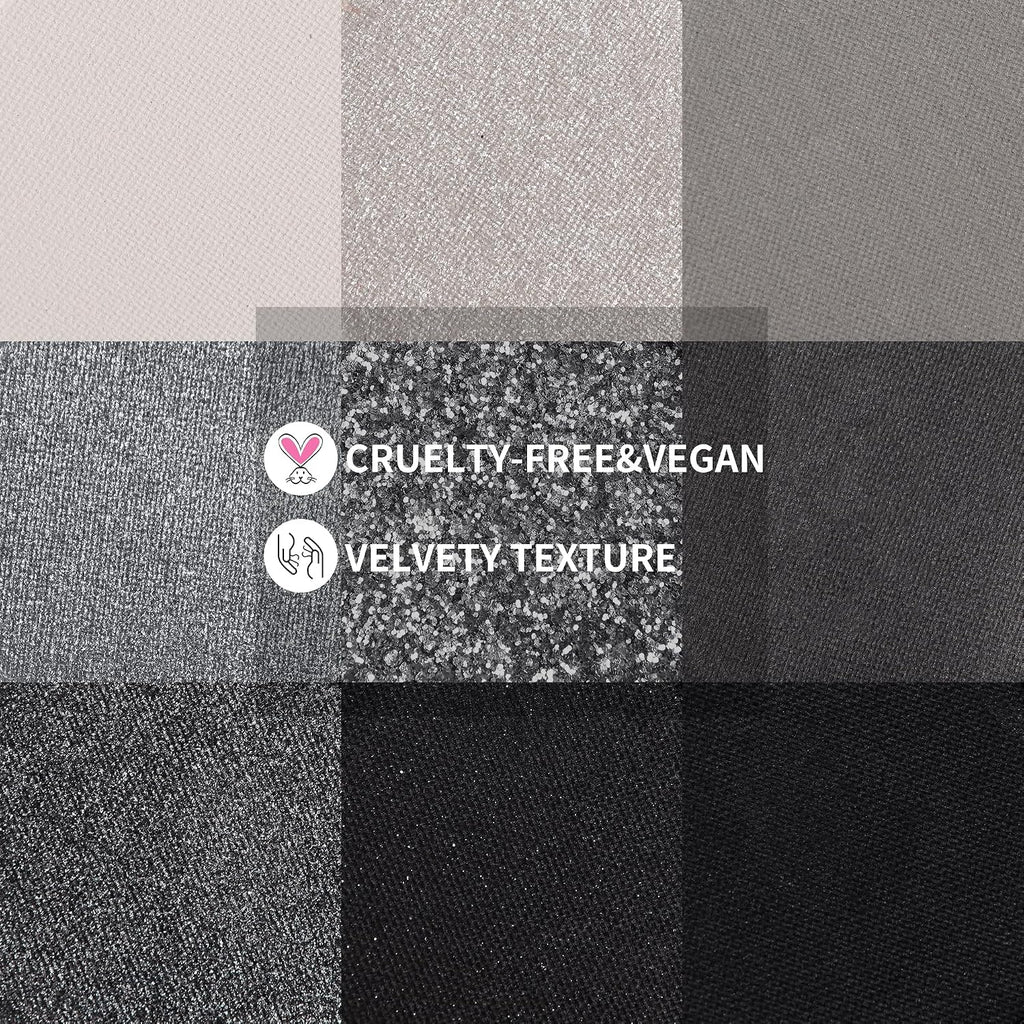 docolor Eyeshadow Palette 9 Colors Black Eyeshadow Gemstone Shadow Palette Highly Pigmented Mattes Shimmers Naked Smokey Glitter Cream Colorful Powder Blendable Long Lasting Waterproof Makeup Palette