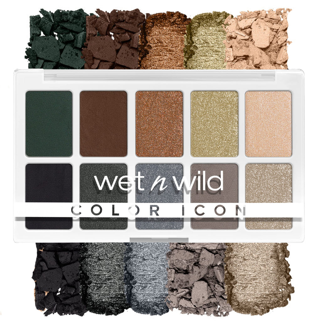 wet n wild Color Icon 10-Pan Eyeshadow Makeup Palette, Brown Nude Awakening, Long Lasting, Shimmer, Metallic, Glittery, Matte, Rich Smooth Pigment, Cruelty Free