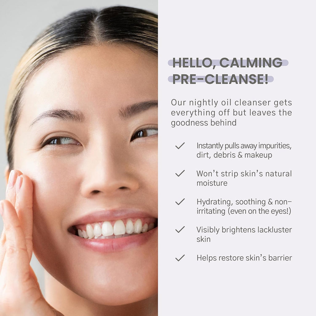 Karuna Cleansing Oil for Face - Gentle Makeup Remover Oil with Camellia, Hyaluronic Acid, Prickly Pear & Aloe - Pre-Cleanse Oil Based Face Cleanser for All Skin Types Including Oily & Blemish-Prone