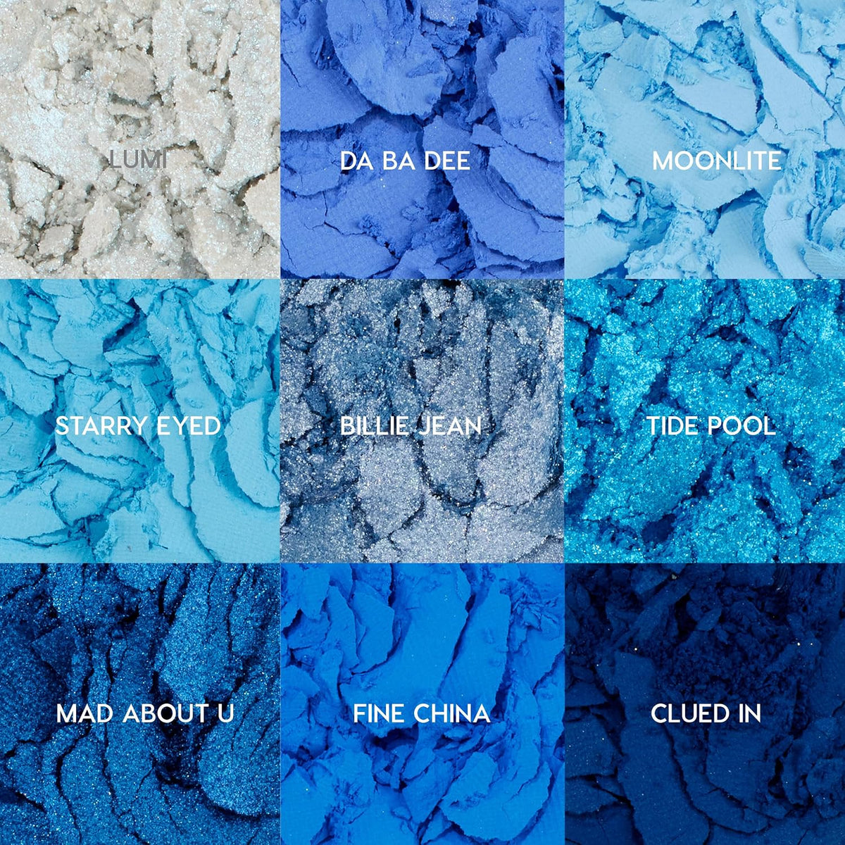ColourPop Blue Moon Eyeshadow Palette - Monochromatic Blue Shadow Palette with Matte, Metallic and Duochrome Finishes - High-Pigment Eye Makeup with a Long-Wearing Formula (0.3 oz)