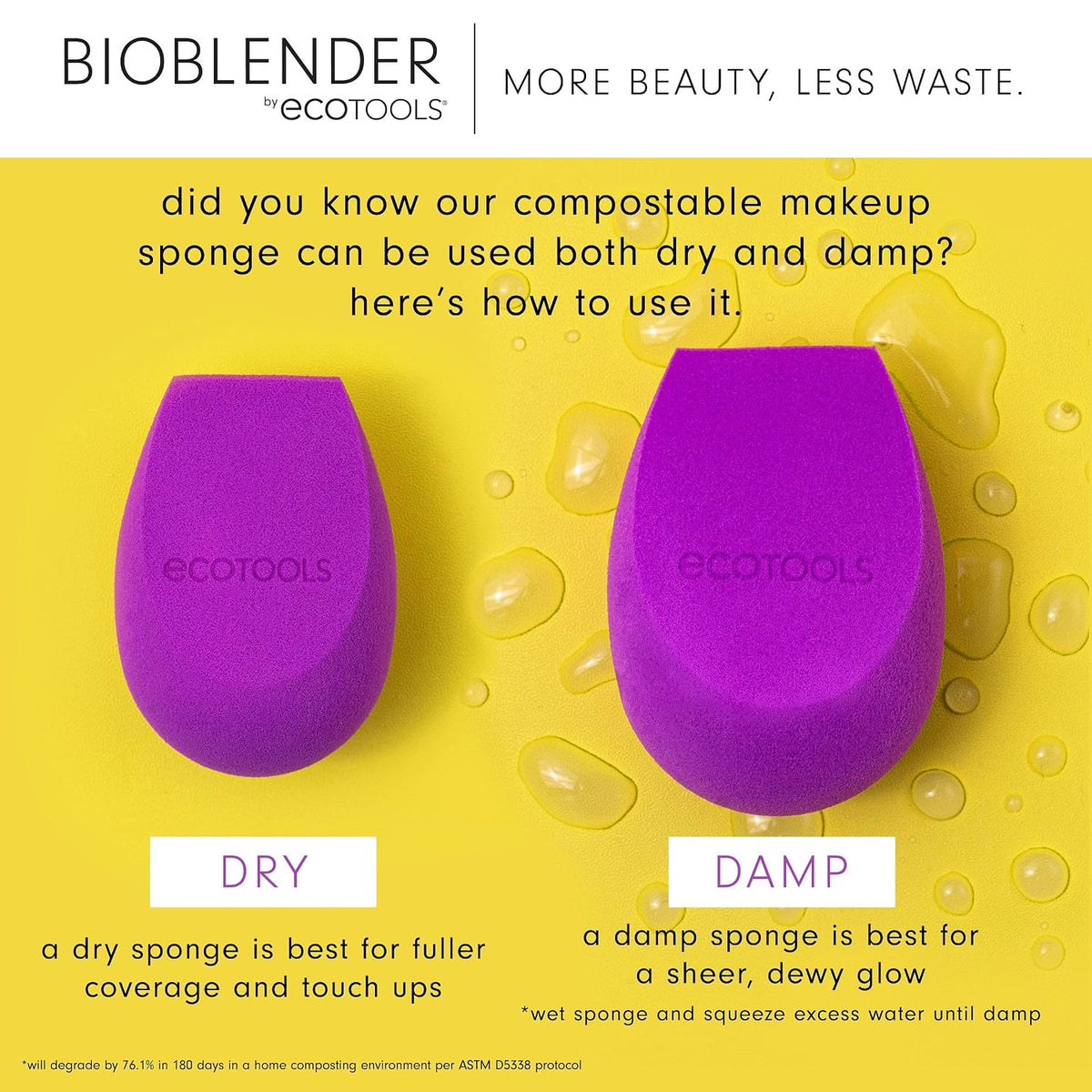 EcoTools Bioblender Makeup Sponge for Liquid and Cream Foundation, 1 Count
