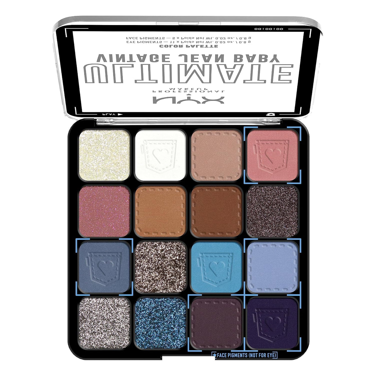 NYX PROFESSIONAL MAKEUP, Ultimate Shadow Palette, Eyeshadow Palette - Vintage Jean Baby